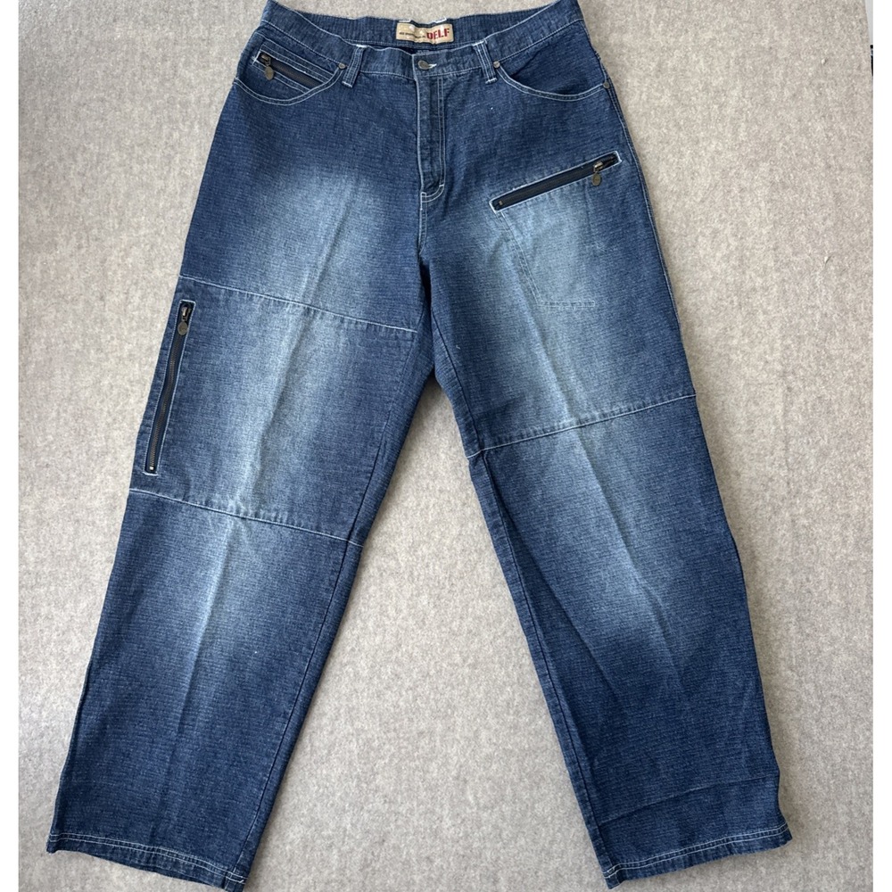 Imperious Delf Trading Jeans Wide Leg Baggy Straight Mens 36x34 Y2K Vintage